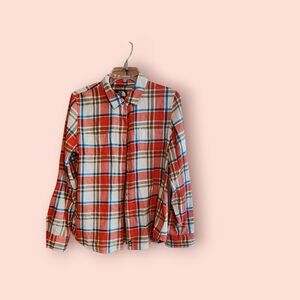 The North Face Red and White Plaid Casual Shirt